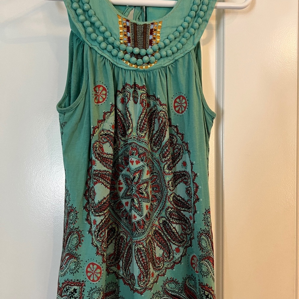 Anthropologie sleeveless turquoise tunic